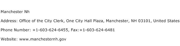 Manchester Nh Address Contact Number