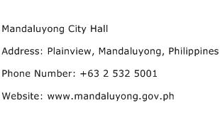 Mandaluyong City Hall Address Contact Number