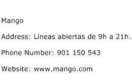 Mango Address Contact Number