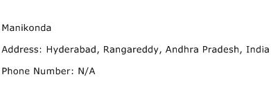 Manikonda Address Contact Number