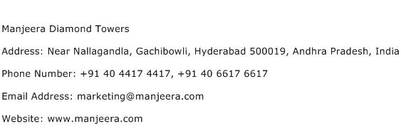 Manjeera Diamond Towers Address Contact Number