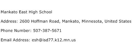 Mankato East High School Address Contact Number