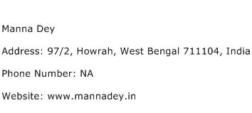 Manna Dey Address Contact Number