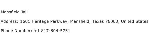 Mansfield Jail Address Contact Number