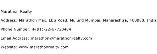 Marathon Realty Address Contact Number