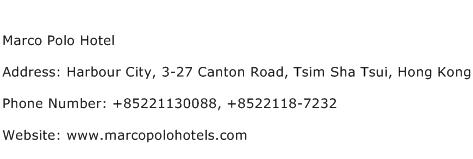 Marco Polo Hotel Address Contact Number