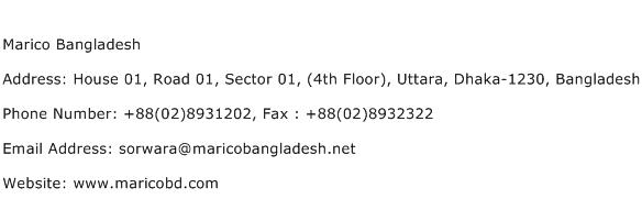 Marico Bangladesh Address Contact Number