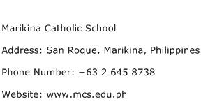 Marikina Catholic School Address Contact Number
