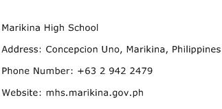 Marikina High School Address Contact Number