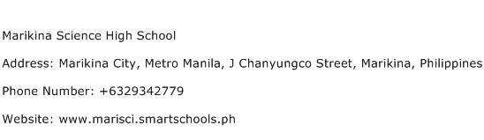 Marikina Science High School Address Contact Number