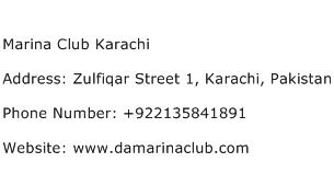 Marina Club Karachi Address Contact Number