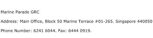 Marine Parade GRC Address Contact Number