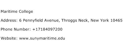 Maritime College Address Contact Number