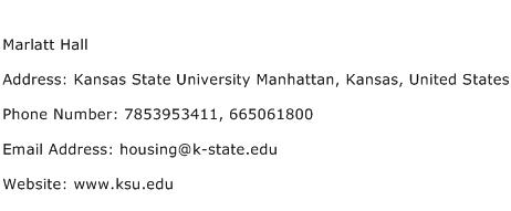 Marlatt Hall Address Contact Number