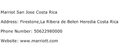 Marriot San Jose Costa Rica Address Contact Number