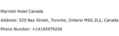 Marriott Hotel Canada Address Contact Number