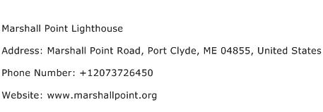 Marshall Point Lighthouse Address Contact Number
