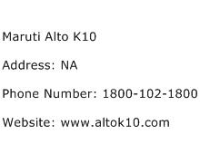 Maruti Alto K10 Address Contact Number