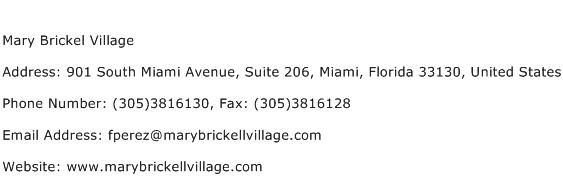 Mary Brickel Village Address Contact Number