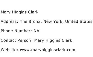 Mary Higgins Clark Address Contact Number