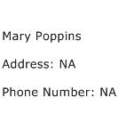 Mary Poppins Address Contact Number