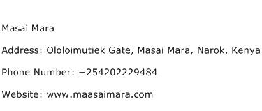 Masai Mara Address Contact Number
