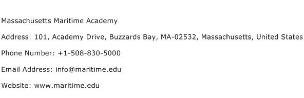Massachusetts Maritime Academy Address Contact Number