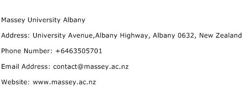 Massey University Albany Address Contact Number