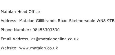 Matalan Head Office Address Contact Number