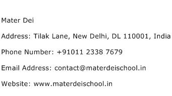 Mater Dei Address Contact Number