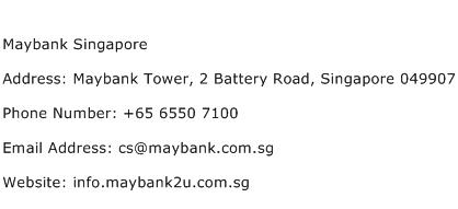 Maybank Singapore Address Contact Number