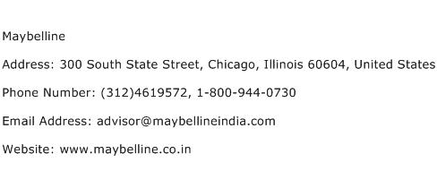 Maybelline Address Contact Number