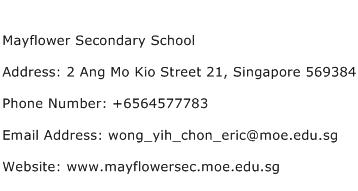 Mayflower Secondary School Address Contact Number