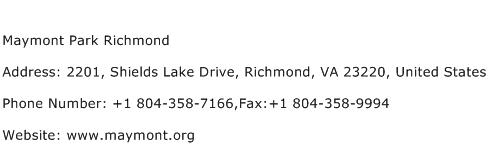 Maymont Park Richmond Address Contact Number