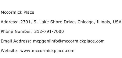 Mccormick Place Address Contact Number
