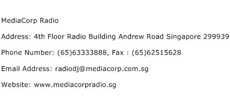 MediaCorp Radio Address Contact Number