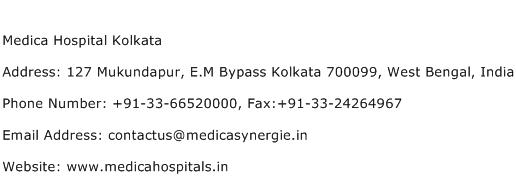 Medica Hospital Kolkata Address Contact Number