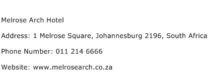 Melrose Arch Hotel Address Contact Number
