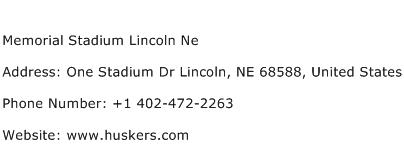 Memorial Stadium Lincoln Ne Address Contact Number