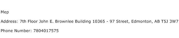 Mep Address Contact Number