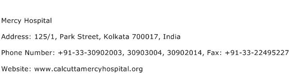Mercy Hospital Address Contact Number