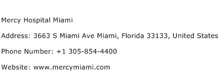 Mercy Hospital Miami Address Contact Number