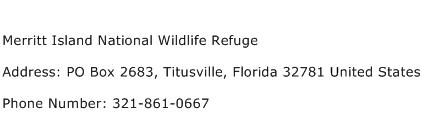 Merritt Island National Wildlife Refuge Address Contact Number