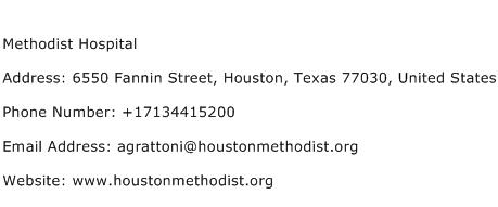 Methodist Hospital Address Contact Number