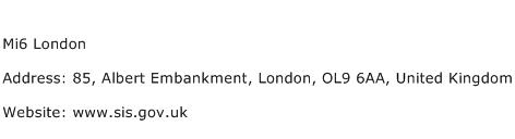 Mi6 London Address Contact Number