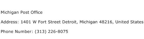 Michigan Post Office Address Contact Number