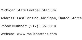 Michigan State Football Stadium Address Contact Number