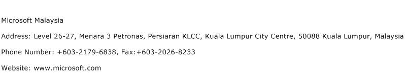 Microsoft Malaysia Address Contact Number