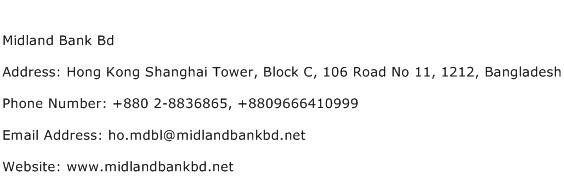 Midland Bank Bd Address Contact Number