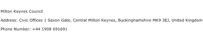 Milton Keynes Council Address Contact Number